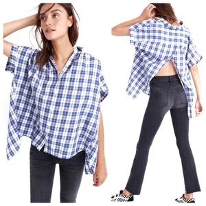 Madewell Oversized Plaid ShortSleeve Open Top